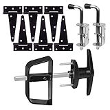BTEOBFY Shed Door kit - Complete shed Door Hardware,shed Hardware kit with T-Handle Lock, Heavy-Duty Latches, Hinges - Weatherproof for Sheds, Gates, Playrooms