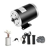 FiueStur 48V Motor Kit, 1000W Brushed Motor Kit with Controller and Throttle Electric Bike Conversion for Scooter E Bike Go Kart Modern Chain Drive System