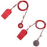 2pcs Universal Treadmill Magnet Safety Keys, 2 Styles Treadmill Magnetic Key Replacement Parts Round Magnetic Safety Switch Running Machine Emergency Stop Magnets Accessories