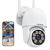 Topodome Wi-Fi Security Camera Outdoor 1080P, RTSP IP Surveillance Home WiFi Camera, 350°/120° Pan Tilt Auto Tacking, Human Detection, Color Night Vision, IP66