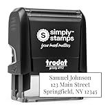 Custom Address Stamp - 20 Font Options - 3 Line Self-Inking Address Stamp - Up to 3 Lines of Customized Text | Multiple Ink Color Options (Medium)
