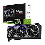 ASUS ROG Astral GeForce RTX™ 5080 OC Edition Graphics Card, NVIDIA (PCIe® 5.0, 16GB GDDR7, HDMI®/DP 2.1, 3.8-Slot, 4-Fan Design, Axial-tech Fans, Patented Vapor Chamber, Phase-Change GPU Thermal Pad)