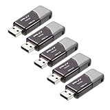 PNY 128GB Turbo Attaché 3 USB 3.0 Flash Drive 5-Pack – Grey, P-FD128X5TBOP-MP, 100MB/s, Light-Weight Durable - Data Storage and Transfer