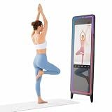 Smart Fitness Mirror for Home Gym Workout, 32" Touchscreen & Open System, No Subscription Fees, Support Fitness Apps, Wall Mount & Free Standing, Can be Used with Home Workout Equipment