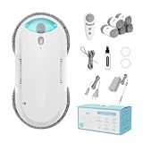 HIXZAP Window Cleaning Robot - Double Helix 4800-6400Pa Suction, Dual Ultrasonic Spray, 85ml Tank, Edge Detection, Anti-Drop, 3 Cleaning Modes for Streak-Free Glas (White)