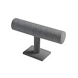 Coward T-Bar Bracelet Holder Organizer Jewelry Display Scrunchie Hair Ties Watch Stand for Home Organization Storage or Store Show Sell (Gray Linen)