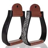 Tahoe Tack Black Engraved Adult Western Show Stirrups