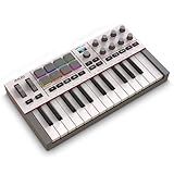 Akai Professional MPK Mini IV USB-C MIDI Keyboard Controller for Beginners and Producers - MPC Drum Pads, 360° Knobs, Pitch & Mod Wheels, Lessons and Music Production Software with 1000+ Sounds, Grey