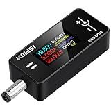 MakerHawk DC Tester, 4-30V 0-12A Two-Way Measurement Voltage Current Capacity Amp Volt Voltmeter Ammeter Detector Digital Tester for DC 5.5 x 2.5/2.1 Port Device