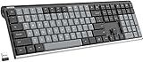 Arteck Mechanical 2.4G USB Wireless Performance Keyboard, Tacktile Quiet Brown Switches, Stainless Steel Low Profile for PC/Desktop/Laptop/TV and Windows 11/10 Built in Rechargeable Battery Black