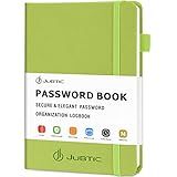 JUBTIC Password Book with Alphabetical Tabs Medium Size Password Keeper Logbook for Internet Log in Website Address Detail. Hardcover Password Notebook Journal & Organizer for Home Office, Green
