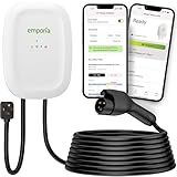 EMPORIA Level 2 EV Charger - NEMA 14-50 EVSE w/ J1772 Connector - 48 amp EV Charger Level 2, 240v WiFi Enabled Electric Vehicle Charging Station, 25ft Cable, White