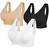 SIMIYA Womens Sports Bras, Yoga Comfort Seamless Stretchy Sports Bra for Women 3 Pack