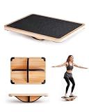 StrongTek Advanced Wooden Balance Board, Cross Base, 360° Wobble Motion
