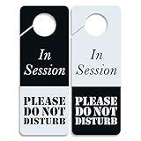 Business Design Do Not Disturb Sign - In Session, 2 Pack, Double Sided, Ideal for Offices, Online Sessions and Meetings, Online Classes, Home Offices, Counseling, Clinics, Therapy, Massage sessions