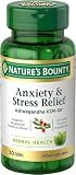 Nature's Bounty Stress Relief Ashwagandha KSM 66 Tablets, 50 Count