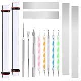 Takelablaze 14Pcs Polymer Clay Tool Kit Clay Rolling Pin with Thickness Rings, Tissue Blades, Slicer Knife, Dotting Tool for Pottery Craft, Carving, Dotting, Modeling, Shaping, Jewelry Making