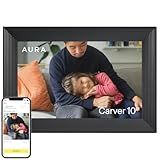 Aura Carver HD WiFi Digital Picture Frame, 10.1”, Add Photos with Aura App, Free Unlimited Storage - Wirecutter’s Pick for Best Digital Photo Frame 2022 - Gravel