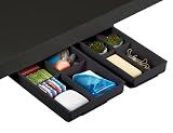Bostitch Konnect Under Desk Drawer, Self-Adhesive Slide Out Storage Organizer with 4 Customizable Dividers, 2-Pack