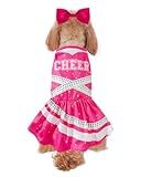 Cheerleader Dog Costume Halloween Cheer Pet Dog Dress Outfits (Pink L)