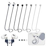 Magnetic Anti-Lost Straps for AirPods,4 Pack Ultra Strong Magnetic AirPods Strap Anti-Lost Neck Rope Cord,Soft Silicone Sports Lanyard Compatible with AirPods 1&2/ Pro /2nd/3rd (Black/White/Grey/Blue)