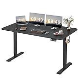 Furmax 55 x 24 Inches Electric Height Adjustable Standing Desk Large Sit Stand Up Desk Home Office Computer Desk Memory Preset with T-Shaped Metal Bracket, Black
