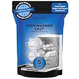 Aromasong Dishwasher Salt 5 LB - 100% Natural Water Softening Agent Compatible with Bosch, Miele, Whirlpool, Thermador and More... For Cleaner Dishes & Washer Reactivation (packaging may vary)