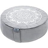 Florensi Meditation Cushion - Large, Grey, Single, Traditional - Meditation Pillow & Buckwheat Pillow & Yoga Cushion & Yoga Accessories