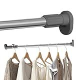 Hershii Expandable Window Shower Curtain Tension Rod Oval Head Clothes Hanging Bar Rail for Closet Wardrobe, No Drilling, 25.4mm Pipe Diameter