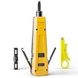 VCELINK Punch Down Impact Tool with 110 and 66 Blades, Network Wire Punch Down Impact Tool Kit, Keystone Impact Terminal Insertion Tools, Network Cable CAT6/CAT5/CAT3 Stripper