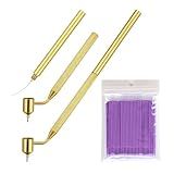 DUSCOKE 100PCS 0.5 mm Touch Up Paint Brushes, Fine Line Fluid Writer Paint Applicator Pen Disposable Micro Applicators, Detailing Fluid Writer Tool Kit for Rock Chips and Scratch Repair