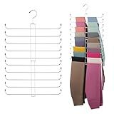 ZEDODIER Legging Organizer for Closet Hanging, Rotatable Yoga Pants Hanger for Women's XS-XL and Girls' Leggings, Holds Up to 20 Pairs Leggings, Space-Saving Closet Organizers and Storage, Silver
