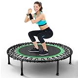HYD-Parts 40" Foldable Fitness Trampoline for Adults with 32 Bungee Cords 450lbs, Portable Exercise Mini Trampoline, Small Rebounder Indoor/Outdoor, Quiet Workout Equipment