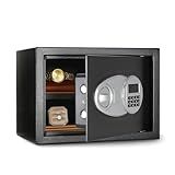 Amazon Basics Steel Security Safe and Lock Box with Electronic Keypad, for Cash, Jewelry, Documents, Black, 0.5 Cubic Feet, 13.8" W x 9.8" D x 9.8" H