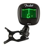 Fender FT-1 Professional Guitar Tuner Clip On, with 1-Year Warranty, Full-Range Chromatic Guitar Tuner with Dual-Rotating Hinges, A4 Calibration