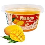 Fusion Select Mango Jelly - Fruity Coconut Gel Snacks & Drinks - Toppings or Add-Ons for Bubble Teas, Yogurt, Ice Cream, Desserts, Snow Fluff - Fruit-Flavored Jellies - Made in Taiwan