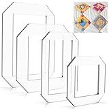 Wonderjune 4pcs Quilting Templates Acrylic Sewing Templates Quilting Rulers Free Motion Quilting Rulers for DIY Sewing Supplies Crafts(1.5 x 1.5 Inch, 2.5 x 2.5 Inch, 3.5 x 1.5 Inch, 4.5 x 2.5 Inch)