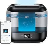 Dreo Smart Humidifiers for Bedroom, Top Fill 4L Supersized Humidifier Large Room with 28 dB, 36H Runtime, Touch/APP/Voice Control, Nightlight, Cool Mist Humidifiers for Baby, Plants, Indoor, Black