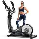 pooboo Elliptical Machine, Elliptical Exercise Machine with16-Level Resistance & Hyper-Quiet Magnetic Driving System, Elliptical Machine for Home with LCD Monitor&15.5IN Stride, 400LBS Weight Capacity