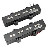 Wilkinson WOJB Vari Gauss Ceramic 4-String Jazz Bass Pickups Set for JB Style Electric Bass, Black