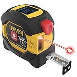 LEXIVON 2 in 1 Digital Laser Tape Measure | 130ft/40m Laser Distance Meter Display On Backlit LCD Screen with 16ft/5m AutoLock Measuring Tape | Ft/Inch/Fractions/M/mm(LX-201)