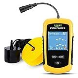 LUCKY Kayak Portable Fish Depth Finder Water Handheld Fish Finder Sonar Castable Kayak Boat Fishfinder Transducer Fishing LCD Display FFC1108