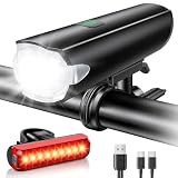 SUYIWEE 2026 New 1200LM Wide Angle Bike Lights for Night Riding, 3+5 Modes & IP65 Waterproof Bicycle Lights Front and Rear, Long-Lasting USB Rechargeable Sports Scooter Accessories for Men Women