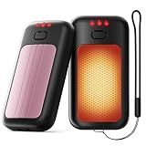 Hand Warmers, 2 Pack Rechargeable Hand Warmer, Pocket Heating Electric Hot Hands Handwarmers, Camping Hunting Gear, Gifts for Women, Men, Christmas, Golf, Portable Outdoor Heater (Pink)