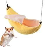 ISMARTEN Banana Bed House, Hammock for Small Animal, Warm Bed House, Cage Nest for Sugar Glider Hamster Small Bird Pet (Banana)