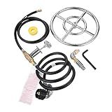 gohantee Fire Ring Burner Valve Assembly Kit, 12 inch Stainless Steel Fire Pit Installation Kit for Propane Gas, Replacement Parts for Propane Gas Fire Pit, Outdoor Fireplaces 90000 BTU