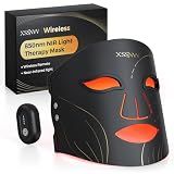 XSSNVV Wireless Red Light Therapy Face Mask, 850nm NIR, Red/Blue Led Light