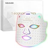 SDKWDH Red Light Mask for Face, 7-1 Colors Facial Care Mask, 850nm Infrared & Red Light Masks, Ergonomic Design for Home & Travel, White