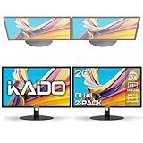 Kado Dual Monitor Setup - 2-Pack 20" 1600x900 Computer Monitor 75Hz HD+ VESA Mount VGA HDMI Office Gaming Built-in Speakers (E20 Dual Series)