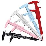 Porckoml 10 Pcs Brow Mapping Tool for Tattoo/Eyebrow Artists,Mini Plastic Double Scale Vernier Caliper High Precision Multicolor